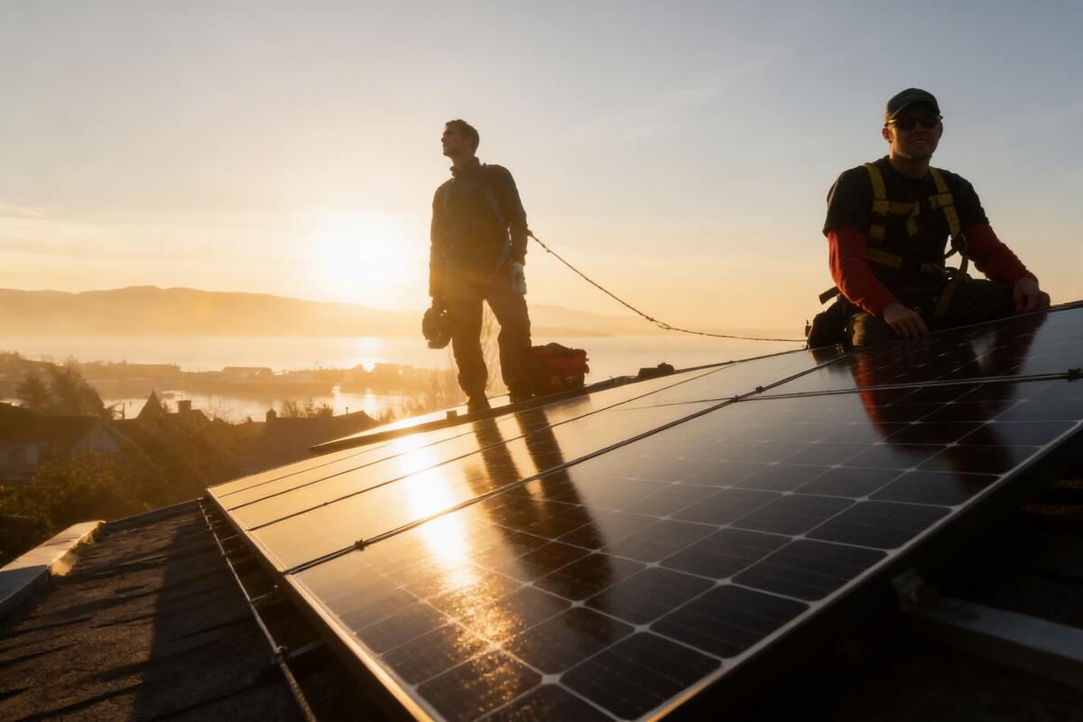 Elevation Energy leadership team collaborating on solar innovation strategy